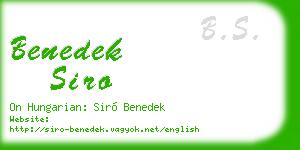 benedek siro business card